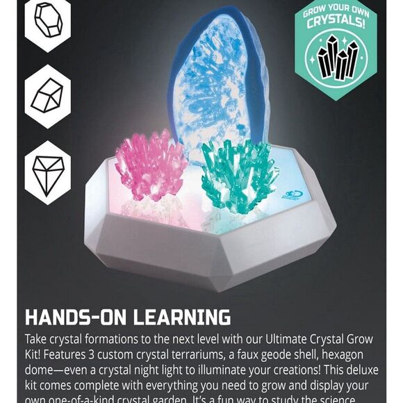 Kids 8+ Discovery Night Light Glowing Crystal Grow Science Kit 23 Pcs - Picture 5 of 5